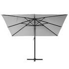 Ombrelone Alumínio e Poliéster Lateral Quadrado Aura Branco 264x285x285cm Naterial