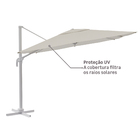 Ombrelone Alumínio e Poliéster Lateral Quadrado Aura Branco 264x285x285cm Naterial