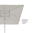 Ombrelone Alumínio e Poliéster Lateral Quadrado Aura Branco 264x285x285cm Naterial