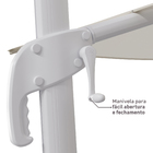 Ombrelone Alumínio e Poliéster Lateral Quadrado Aura Branco 264x285x285cm Naterial