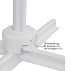 Ombrelone Alumínio e Poliéster Lateral Quadrado Aura Branco 264x285x285cm Naterial