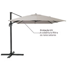 Ombrelone Alumínio e Poliéster Lateral Retangular Aura Taupe 275x280x385cm Naterial