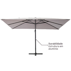 Ombrelone Alumínio e Poliéster Lateral Retangular Aura Taupe 275x280x385cm Naterial
