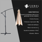 Ombrelone Lateral Azul 3 Metros Tronos