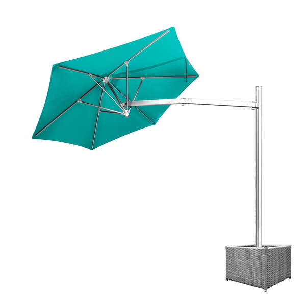 Ombrelone Lateral Azul Turquesa - 2,70m De Diâmetro - Em Alum