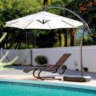 Ombrelone Lateral Dubai Ø2.90m Com Base E Manivela Bege Mor