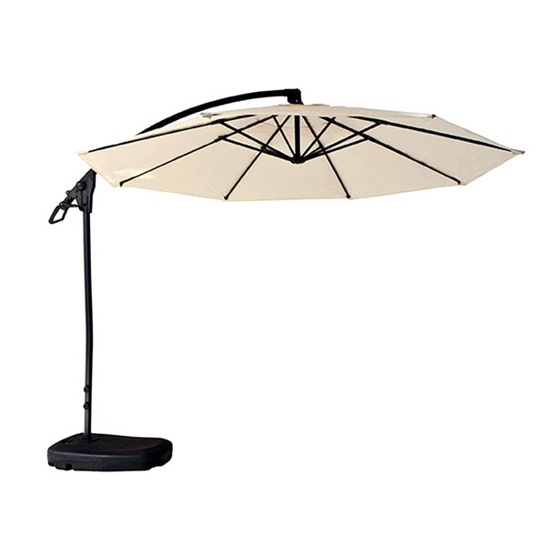 Ombrelone Lateral Dubai Ø2.90m Com Base E Manivela Bege Mor