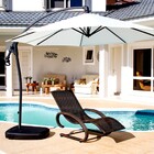 Ombrelone Lateral Dubai Ø2.90m Com Base E Manivela Bege Mor