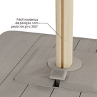 Ombrelone Alumínio e Poliéster Lateral Quadrado com LED Sonora Branco 258x290x290cm Naterial