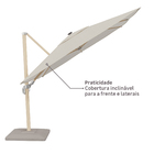 Ombrelone Alumínio e Poliéster Lateral Quadrado com LED Sonora Branco 258x290x290cm Naterial
