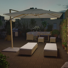 Ombrelone Alumínio e Poliéster Lateral Quadrado com LED Sonora Branco 258x290x290cm Naterial