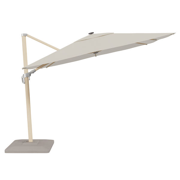 Ombrelone Alumínio e Poliéster Lateral Quadrado com LED Sonora Branco 258x290x290cm Naterial