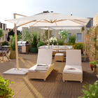 Ombrelone Alumínio e Poliéster Lateral Quadrado com LED Sonora Branco 258x290x290cm Naterial