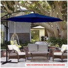 Ombrelone Lateral Suspenso 3m Kauai Azul Com Base 60l Quadrad