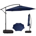 Ombrelone Lateral Suspenso 3m Kauai Azul Com Base Plástica 55