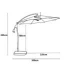 Ombrelone Noronha Concept  Alumínio 3m Diametro C/ Base 60l -