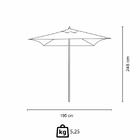 Ombrelone Quadrado Em Madeira E Poliéster Bege Sem Base 2,0 M