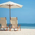 Ombrelone Redondo Em Madeira 2,4m De Diâmetro - Azul Marinho