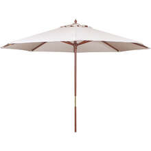 Ombrelone Redondo Em Madeira E Poliéster Bege Sem Base 3 M Tr
