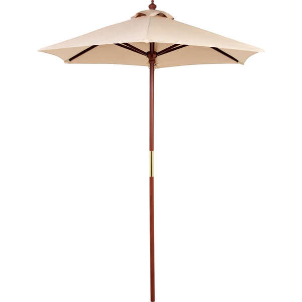 Ombrelone Redondo Em Madeira Poliéster Bege Sem Base 1,8 M Tr