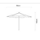 Ombrelone Redondo Em Madeira Poliéster Bege Sem Base 1,8 M Tr