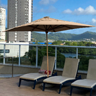 Ombrelone Slim De Centro Quadrado Sand 2,4m Cinza Areia