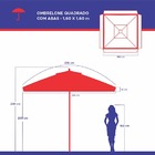 Ombrelone Solasol 160x160 Quadrado Com Abas - Branco