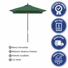 Ombrelone Tramontina Em Madeira E Poliéster Quadrado Verde 2m