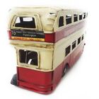 Onibus Vintage Retro De Londres 17cm Ferro Vermelho Com Bege