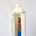 Oratório Em Madeira Branco Com Coração De Jesus