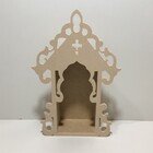 Oratório Mdf Cru 25cm Detalhes Vazados Capela Porta Santo