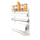 Organizador 3 Rolos E Porta Tempero Aço Cromado 5x1 Para Cozi