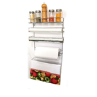 Organizador 3 Rolos E Porta Tempero Aço Cromado 5x1 Para Cozi