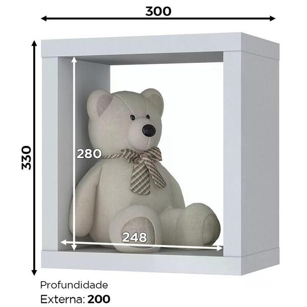 Organizador Aquarela Com 4 Nichos Aquarela Branco - Móveis He