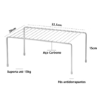 Organizador Aramado De Cozinha Armário Retangular Médio Branco