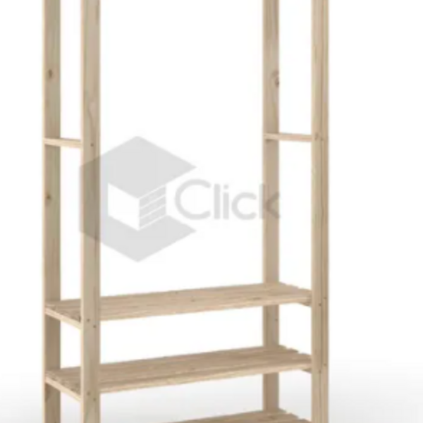 Organizador C/ 3 Pratelieras Arara Estante Cabideiro De Roupas