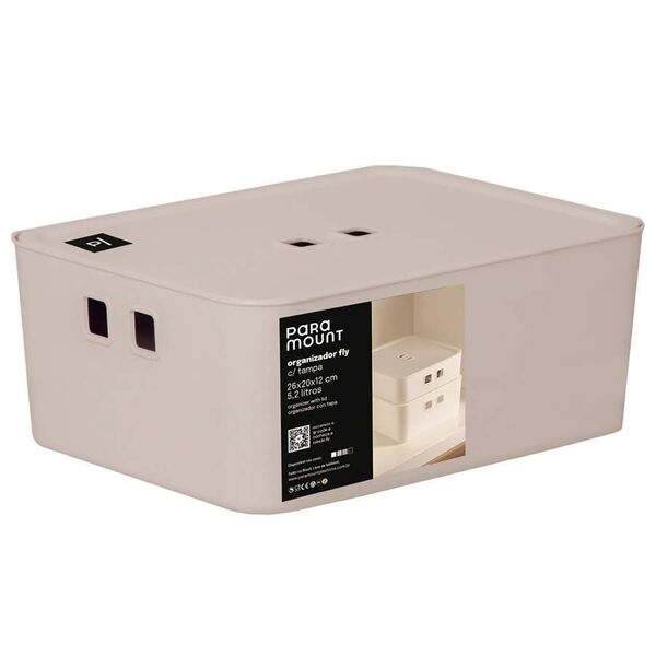 Organizador C/ Tampa 26x20x12 Cm Fly 5,2 Lts Creme Paramount