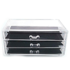 Organizador Caixa Acrílico Maquiagem Joias 3 Gavetas