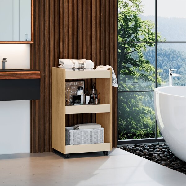 Organizador Carrinho Multiuso 3 Prateleiras Com Rodízios Jade