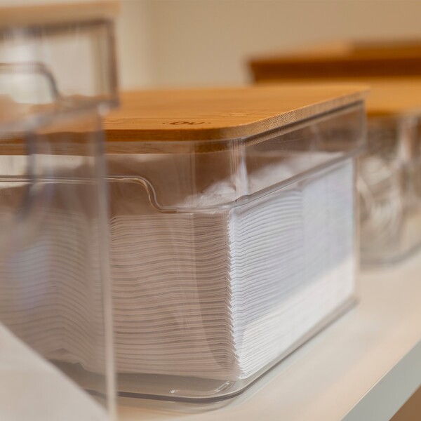 Organizador Clear Com Tampa De Bambu 20,5X15,5X9,5cm Martiplast