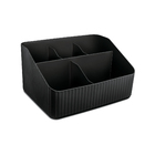 Organizador com Divisórias Plástico Preto  11,2x15,5x21cm Usual Utilidades