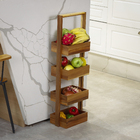 Organizador de Acácia Bege 28 x 89 x 18 Oikos