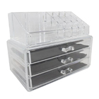 Organizador De Acrilico 3 Gavetas Com Porta Batom