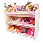 Organizador De Brinquedos Infantil Especial Rosa E Bege