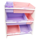 Organizador De Brinquedos Infantil Médio Rosa E Lilas