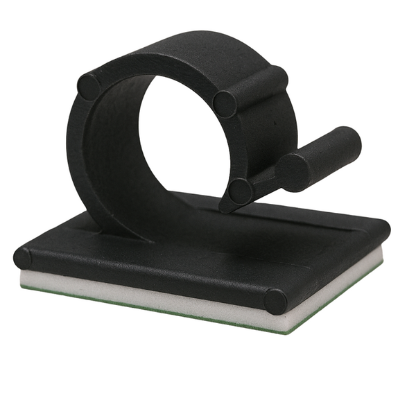 Organizador De Fios Autoadesivo Mz Clip Preto 13mm - 100 Peças