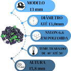 Organizador De Fios Autoadesivo Mz Clip Preto 13mm - 100 Peças