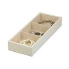 Organizador de Gavetas para Jóias 3 Divisórias Bege 5x13x33cm