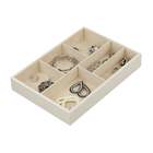 Organizador de Gavetas para Jóias 6 Divisórias Bege 5x23x33cm