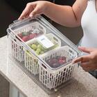 Organizador De Geladeira 6l Com 3 Cestos Plástico Frutas Dry